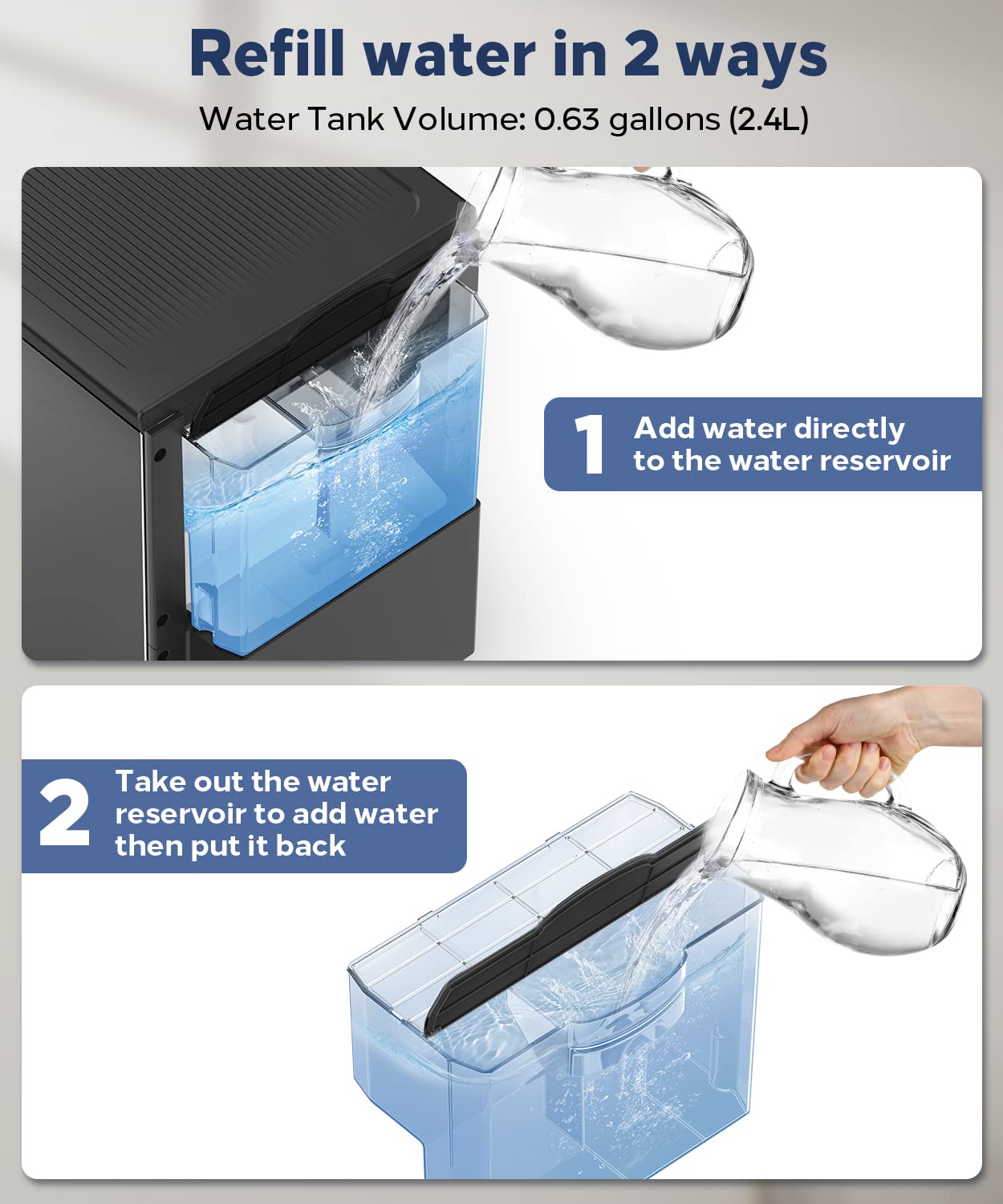Kndko Nugget Ice Maker,Self Dispensing Pellet Ice Maker,44lbs/24H, Self Cleaning Ice Maker,3.3lbs Ice Storage