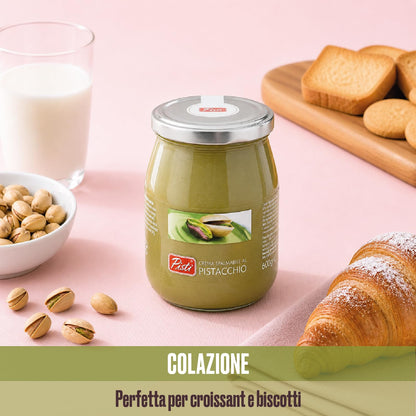 Pisti Cream of Pistachio from Sicily 21.2 Ounce (600g) | Artisanal Italian Nut Spread | Enjoy with Bread and Biscuits