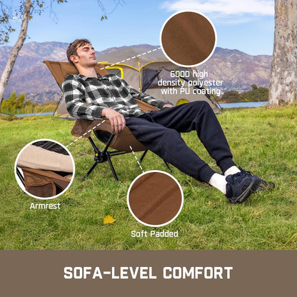 FanttikOutdoor Zeta L8 Max Camping Chair, Portable & Lightweight, Comfort-Driven Foldable Rocking Chair with Carry Bag for Camping, Hiking, Patio, Fishing, Support up to 250 lbs,